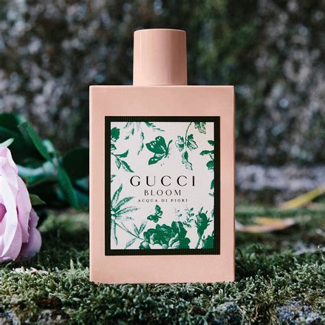 gucci bloom acqua di fiori eau de toilette.|Gucci Bloom green bottle.